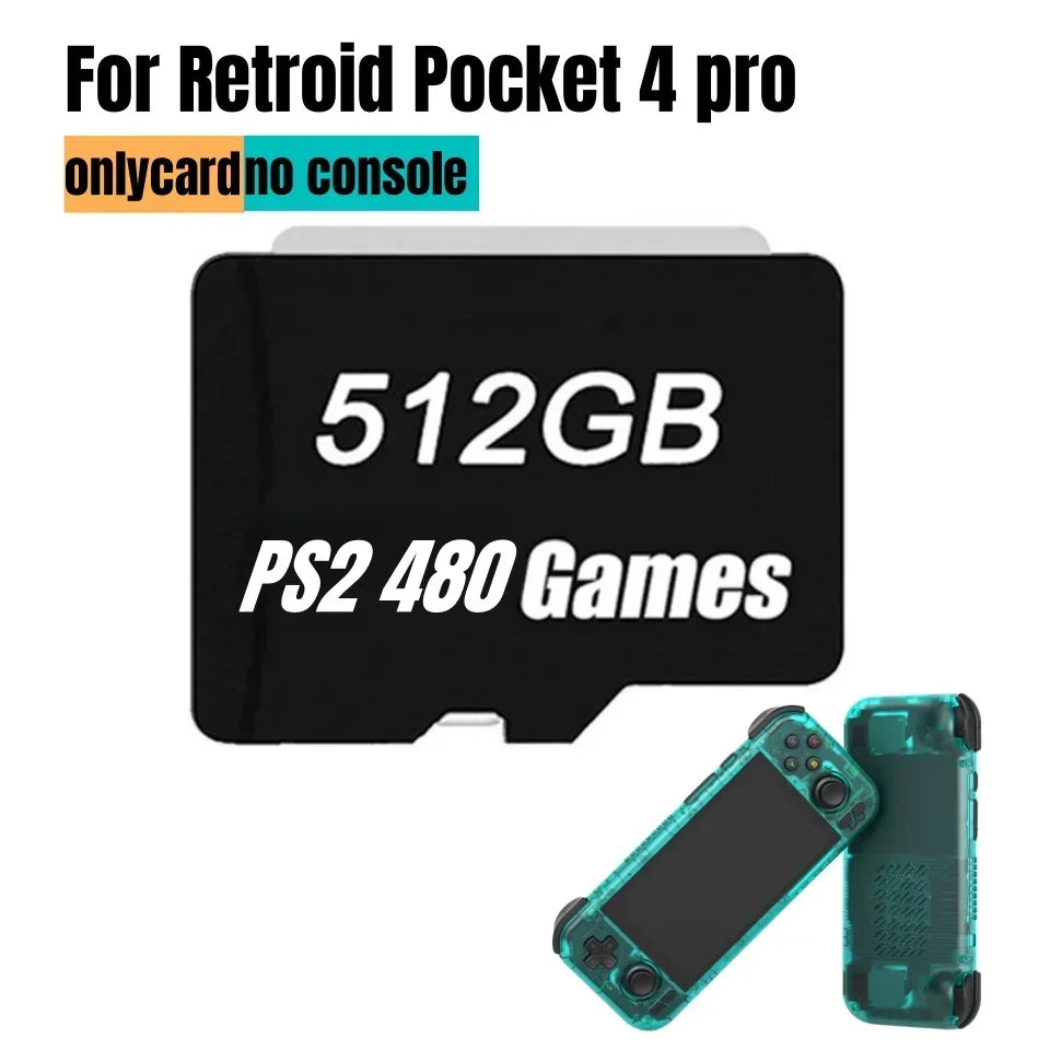 Retroid Pocket 4 Pro, Udvidelig Hukommelse, 60000 Spil
