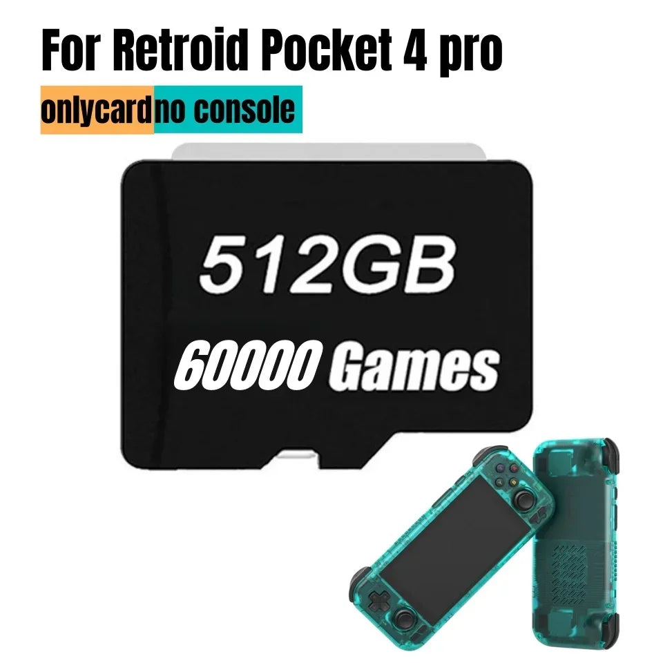 Retroid Pocket 4 Pro, Uitbreidbaar Geheugen, 60000 Spellen