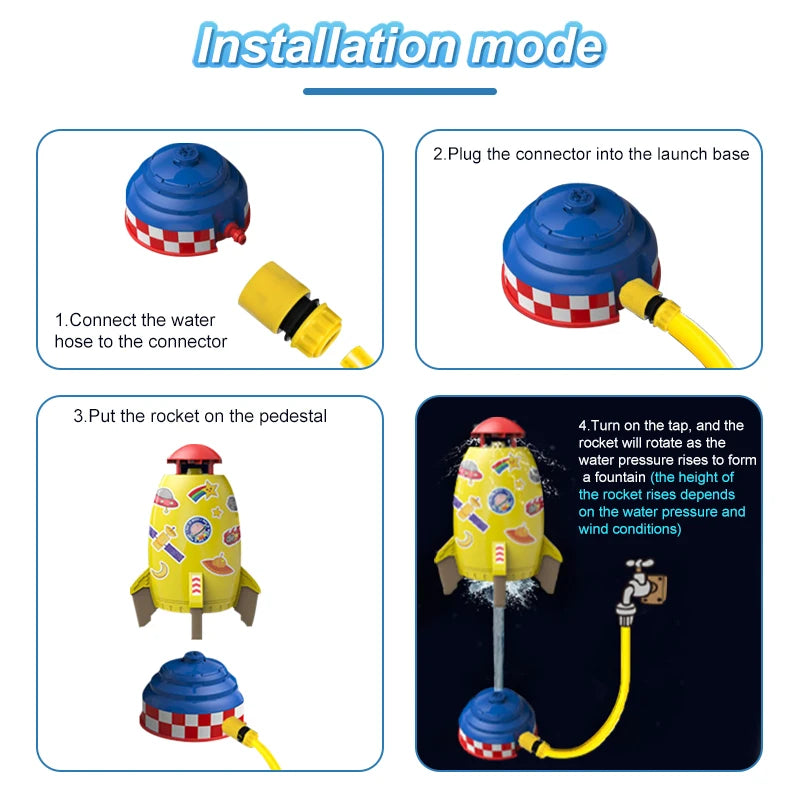 Raketopskydende vandingsanlæg, udendørs vandtryksløft, sjov interaktionsaffyrer
