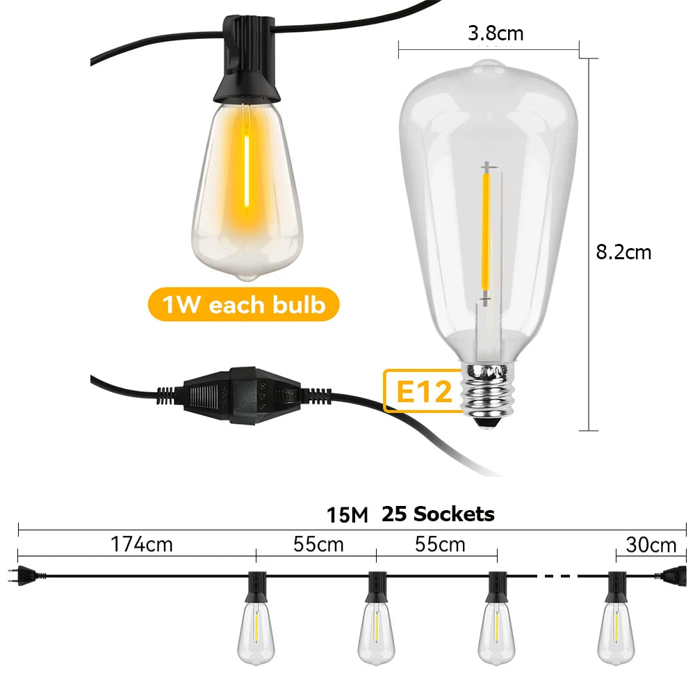 Luminițe cu LED-uri, rezistente la apă, decorațiuni pentru nunți