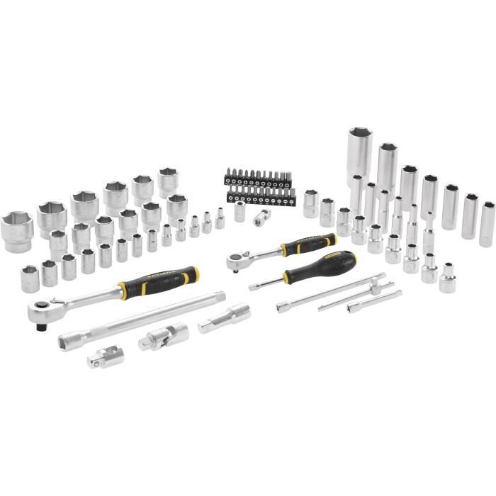 1/4 and 1/2 Stanley - FMMT82826-1 socket set with ratchet and fatmax length - game of 81 pieces