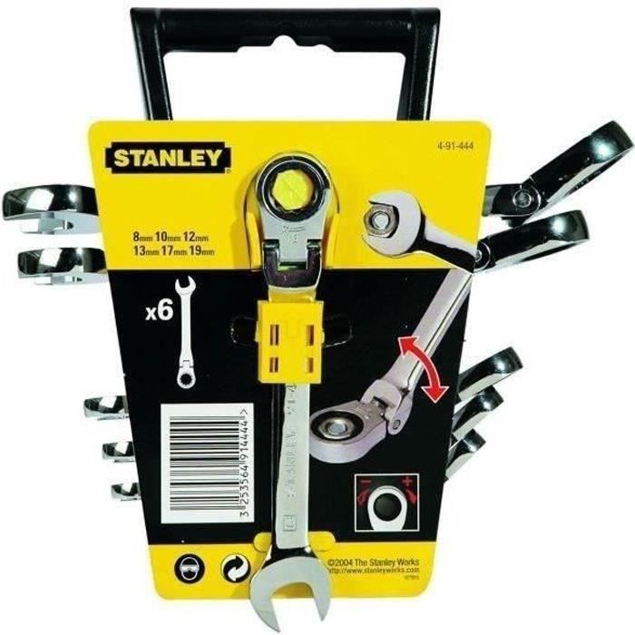 Mixed key to TETE INDEXABE from 8 to 19 mm Stanley - 4-91-444 - 6 -piece game