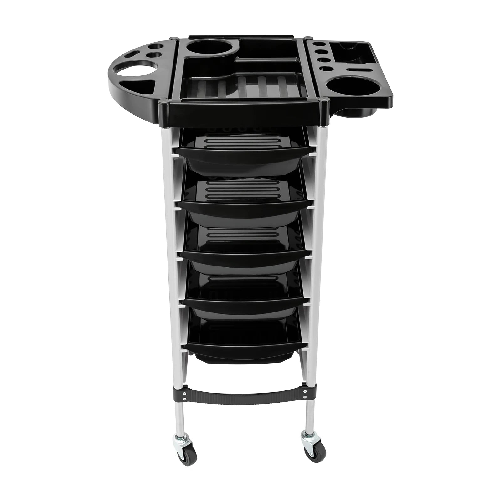 Salon Trolley, 5-pull-out Drawers, Foldable Tool Holders