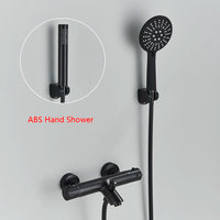 Thermostatic Bathtub Faucet, Matte Black, Wall Mounted