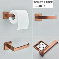 Bathroom Accessories Hardware Set, Rose Golden, Stainless Steel