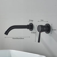 Badezimmerarmatur, matt-schwarze Oberfläche, Wandmontage-Auslauf