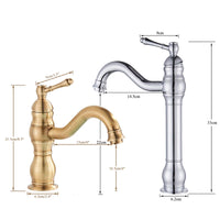 Bathroom Faucet, Brass Construction, Hot and Cold Water Mixer