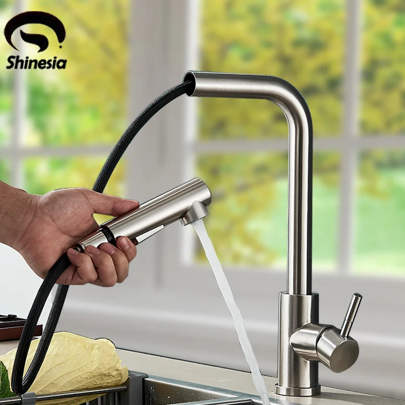 Kitchen Faucets, Stainless Steel, Pull Out