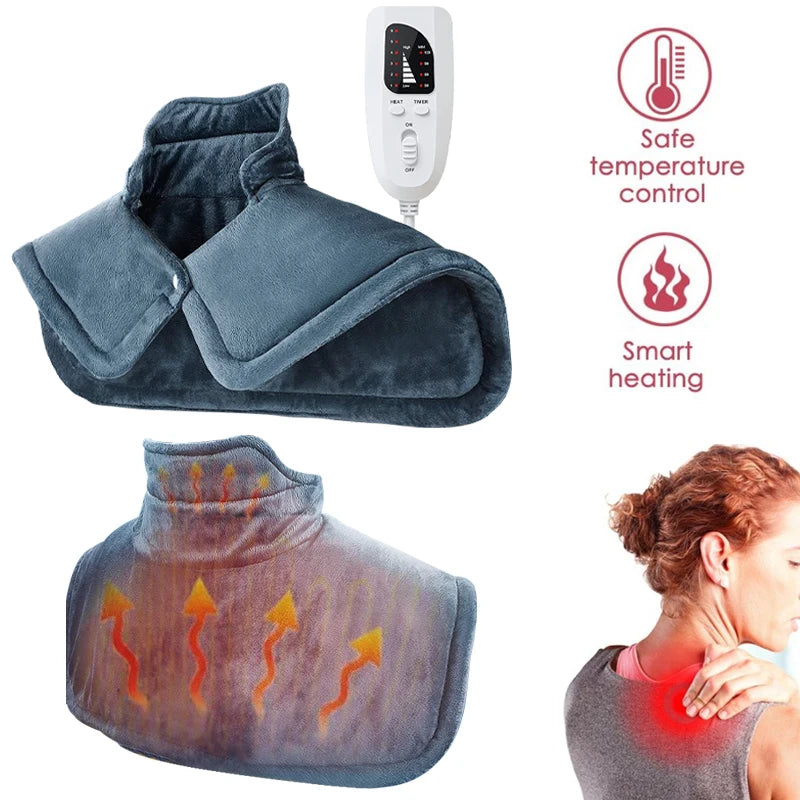 Electric Heating Pad, Shoulder, Neck, and Back Heating, Adjustable Temperature