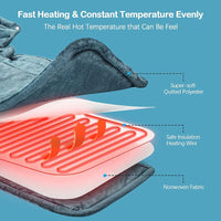 Electric Heating Pad, Shoulder, Neck, and Back Heating, Adjustable Temperature