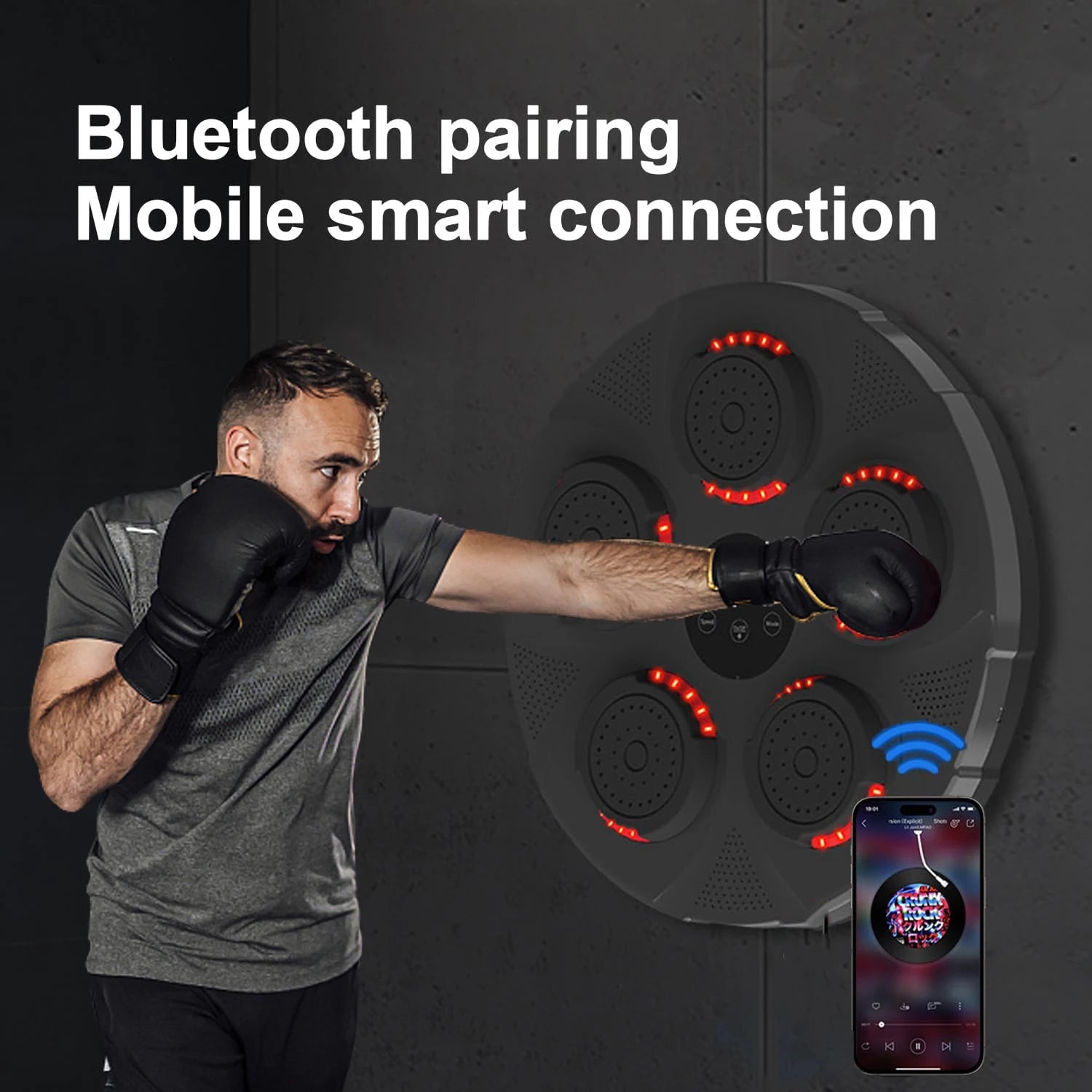Älykäs nyrkkeilykone, seinäkiinnitys, Bluetooth-yhteys