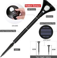 Solcellslampor, rörelsesensor, ljusa LED-lampor