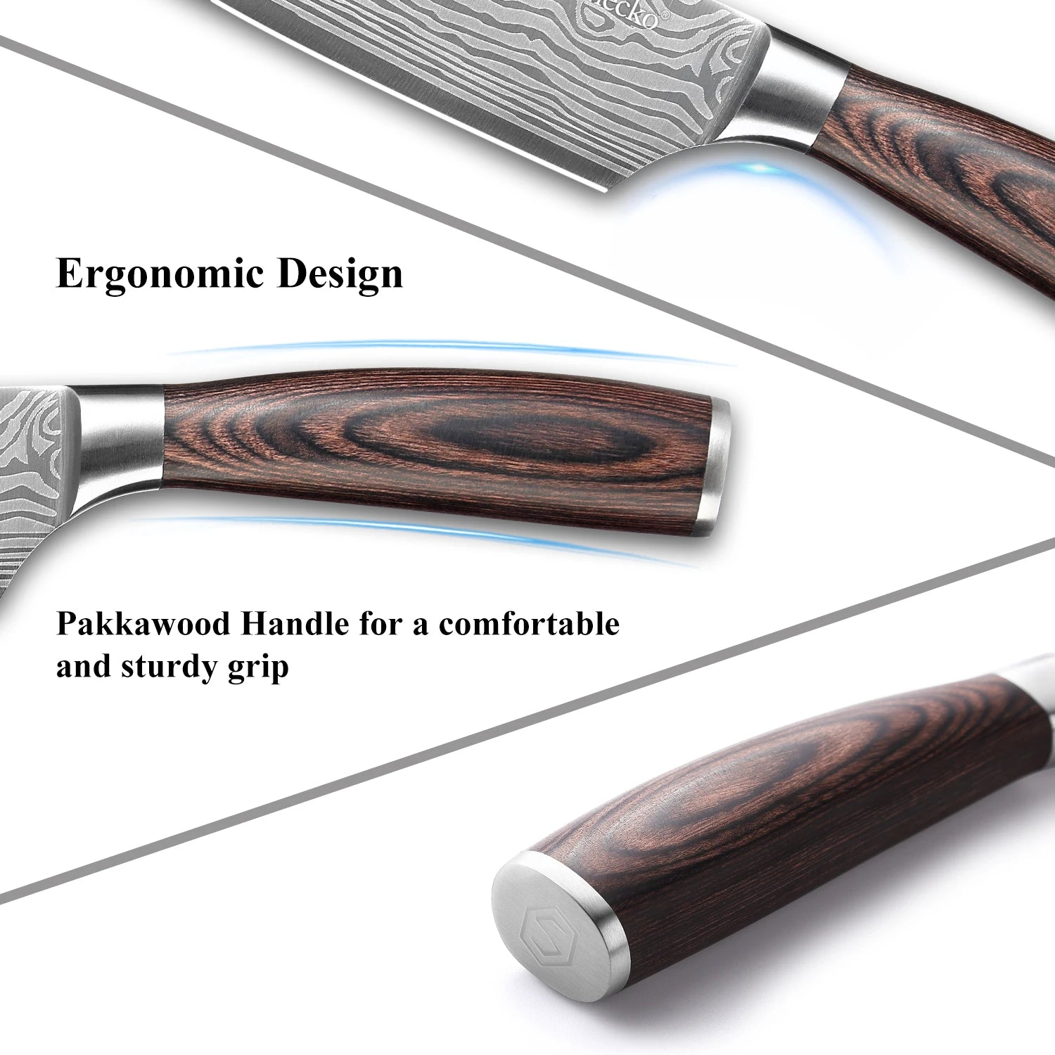 Kokkekniv, høj kulstof rustfrit stål, barberbladsskarpt
