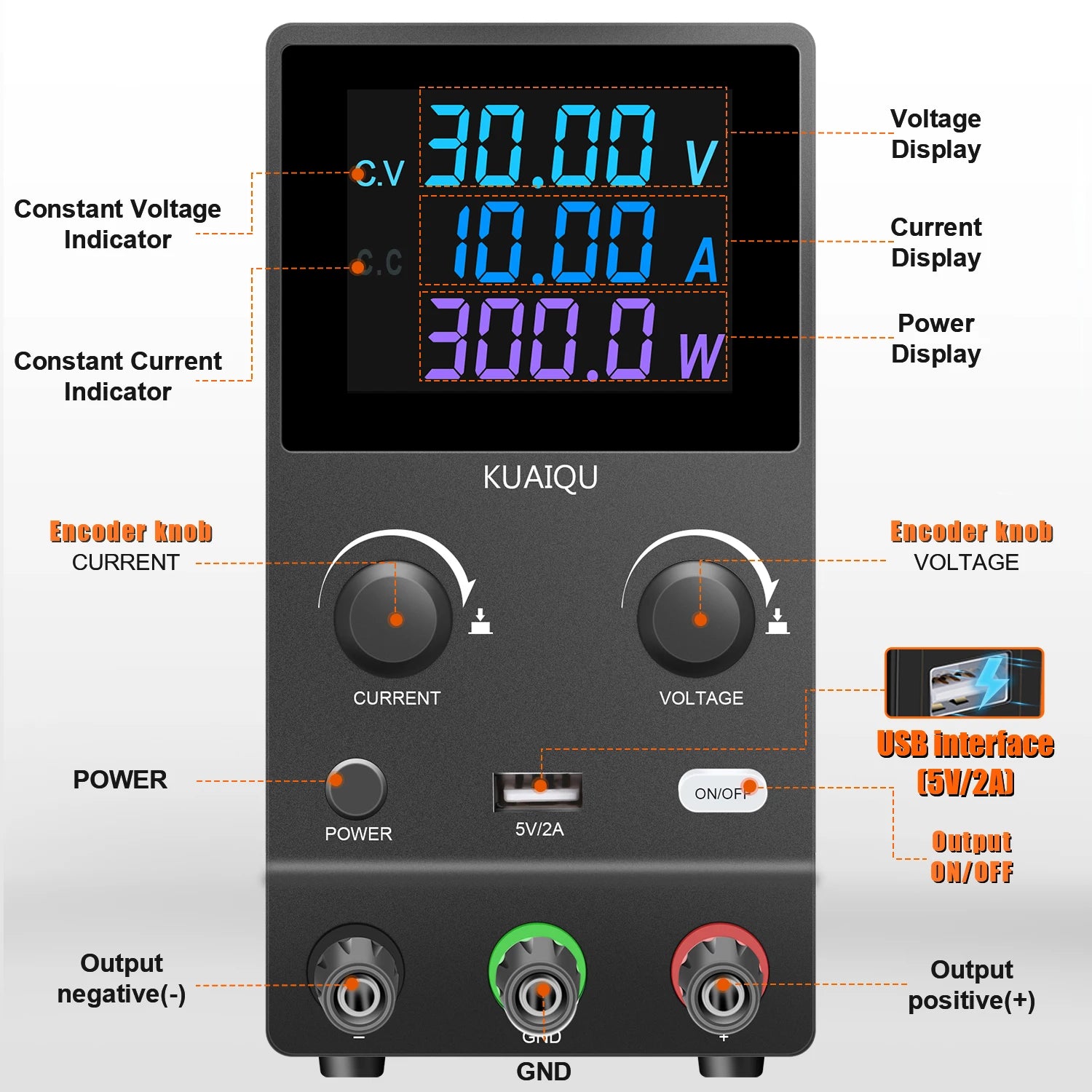Lab Power Supply, Adjustable Voltage, Stabilized Output