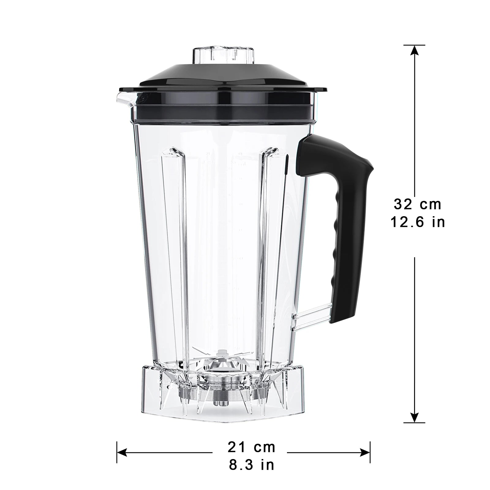 Blender Mixer Reserveonderdelen, 2L Vierkante Container, Getande Smoothies Messen