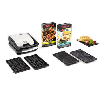 TEFAL SW853D12 Snack Collection Multifunctional Waffle Iron - Stainless Steel
