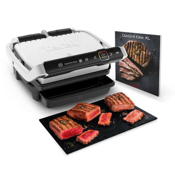 TEFAL OptiGrill Elite Electric Grill 12 Automatic Programs Frozen Food Functions Stainless Steel / Black GC750D12