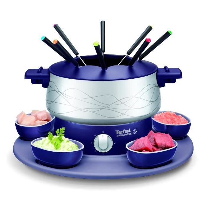 Tefal Electric Fondue Simply Invents 8 p, Adjustable thermostat, non -stick cocklelon, rotary tray, 5 ramekins included EF351412