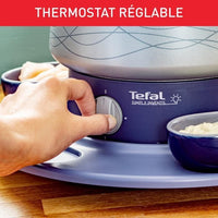 Tefal Electric Fondue Simply Invents 8 p, Adjustable thermostat, non -stick cocklelon, rotary tray, 5 ramekins included EF351412