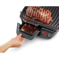 Tefal electric grill, 2 positions, non -stick plates, adjustable thermostat, juice recovery tank, compact grill gc305012