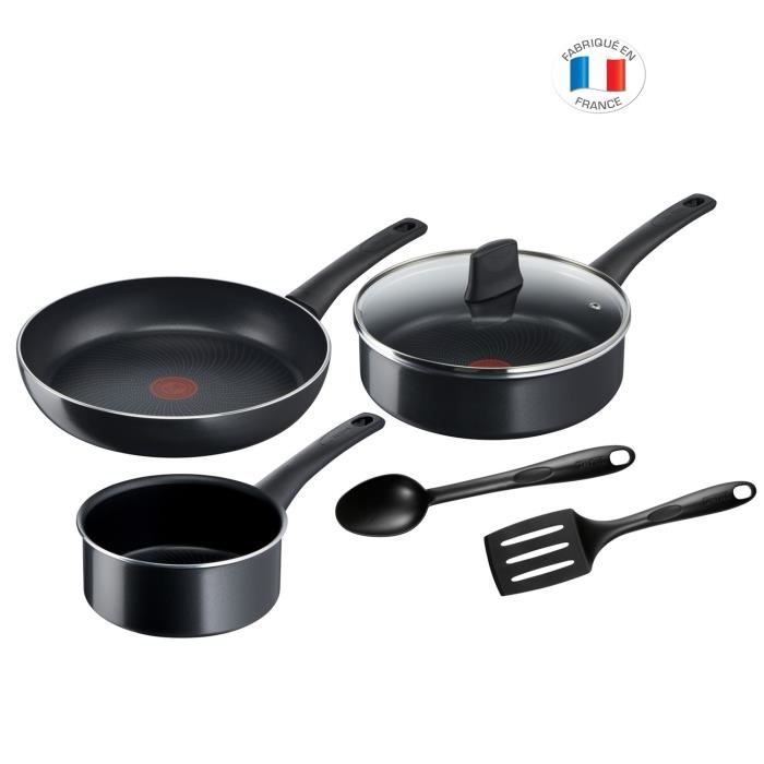 Tefal C2789602 6-piece cookware set, Casserole, Frying pan, Sauté pan + glass cover, Induction, Non-stick, Made in France