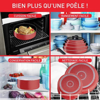 Tefal Ingenio L1529402 Kitchen battery? 10 pieces, except induction, non -stick, made in France Easy Cook N Clean