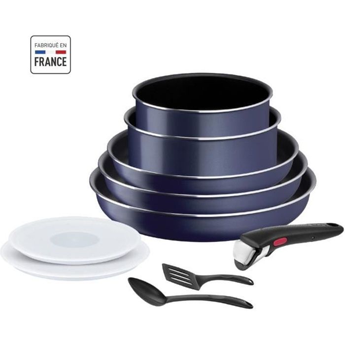 Tefal L1579102 Ingenio Easy Cook N Clean Cooking Battery 10 pieces, anti -asithetic, all lights except induction, made in France