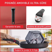 Tefal L1579102 Ingenio Easy Cook N Clean Cooking Battery 10 pieces, anti -asithetic, all lights except induction, made in France