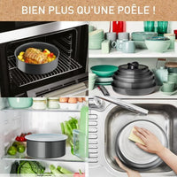 TEFAL INGENIO RENEW frying pan Set of 3 pcs, Induction, Non-stick ceramic coating, PFOA free, Made in France L2619102