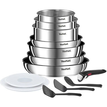 Tefal Ingenio kitchen battery 13 pcs, induction, stainless steel, sustainable non -stick, Emotion on L897DS04