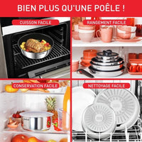 Tefal Ingenio kitchen battery 13 pcs, induction, stainless steel, sustainable non -stick, Emotion on L897DS04