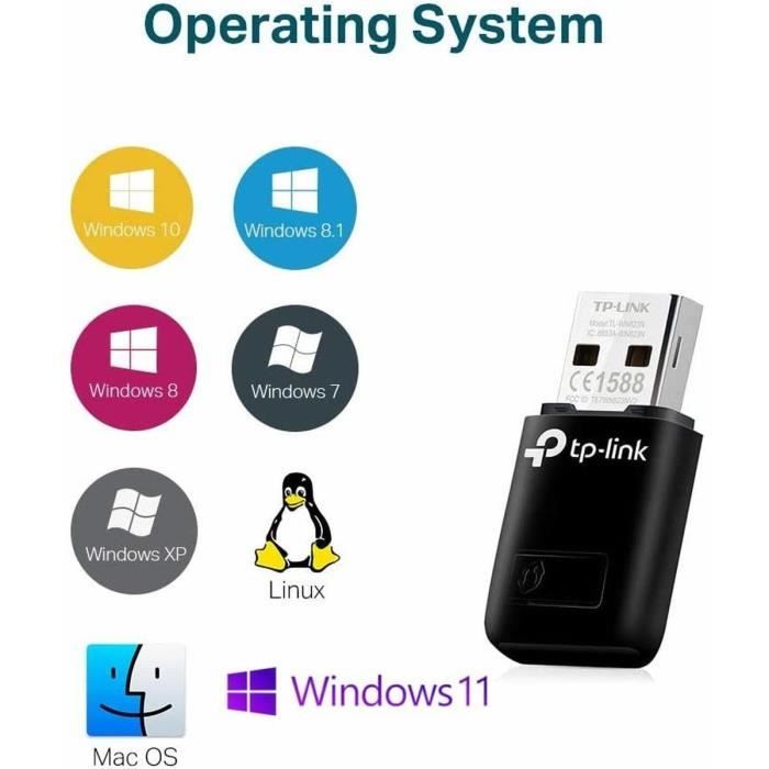 WIFI USB stick - TP-Link - 300MBps to connect a computer to a wireless network and enjoy high-speed Internet