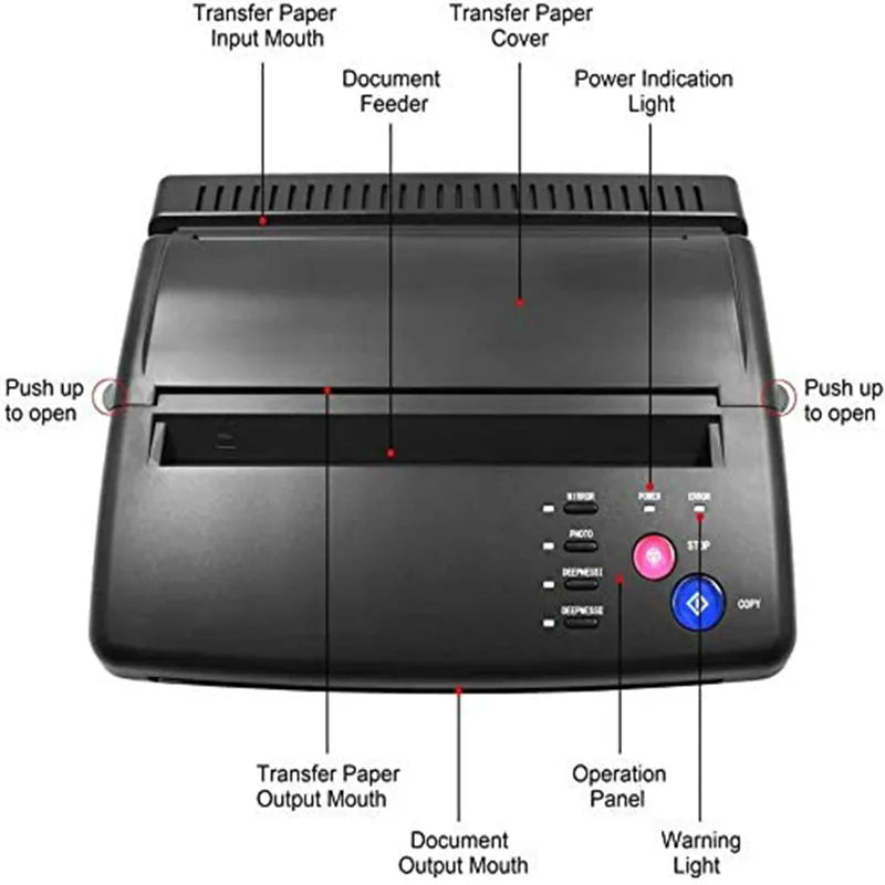 Mașină de transfer pentru tatuaje, Aparat pentru stencil termic, Copiator pentru imprimare