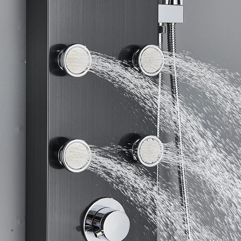 Shower Panel, Thermostatic Control, Massage Jets