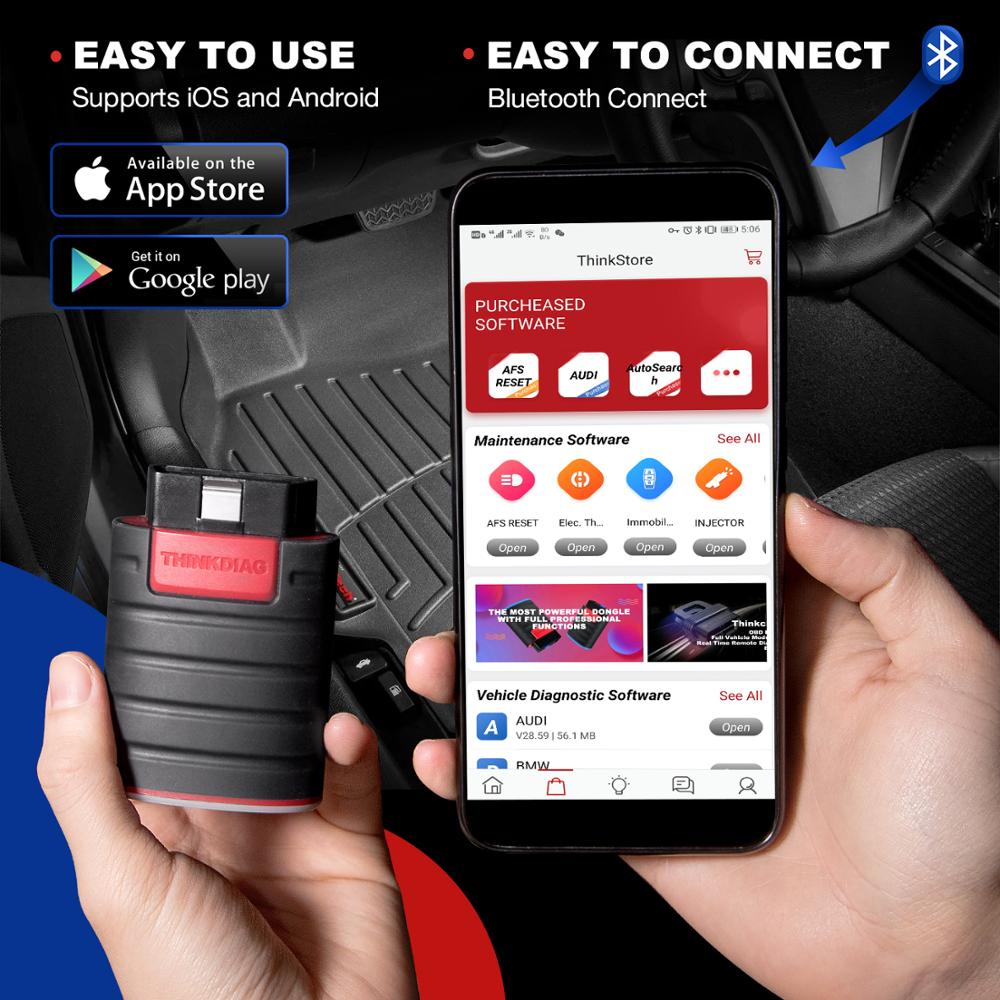 OBD2 Scanner voor auto's, Bluetooth-connectiviteit, 1 jaar gratis software-updates.