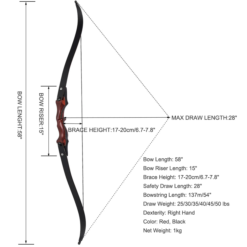 Boogschieten Recurve Boog, ILF Ontwerp, Hout Gelamineerde Boog