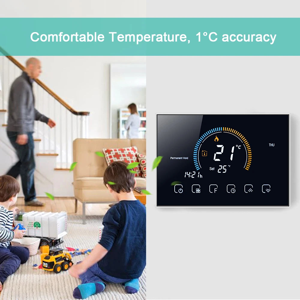 Smart Termostat, WiFi-forbindelse, Stemmestyring