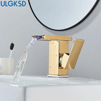 Bathroom Sink Faucets, LED Hydroelectric Technology, Waterfall Design