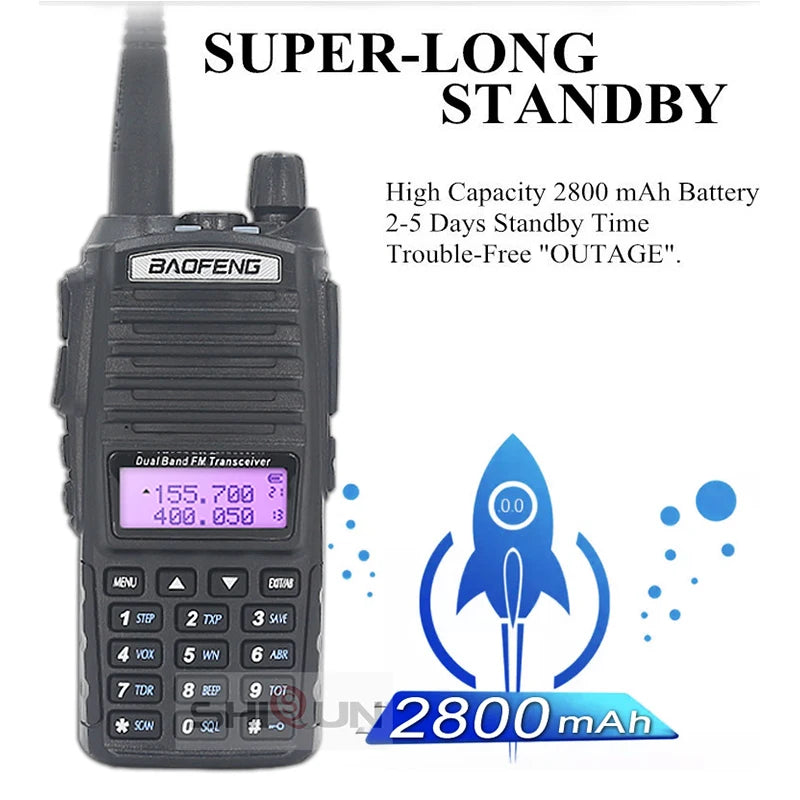 Baofeng Walkie Talkie, Extended Battery, 10 KM Range