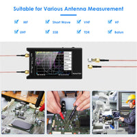 "Vektoriverkkoanalysaattori, 4 tuuman LCD-kosketusnäyttö, taajuusalue 10KHz-15GHz"