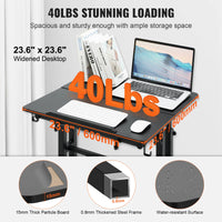 Height Adjustable Sit-Stand Desk, Gas-Spring Mechanism, 360° Swivel Wheels