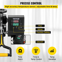 Industrial Heat Press Machine, 38x38CM,  LCD Digital Display