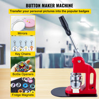 Button Maker Machine, 44mm Badge Size, Free 1000 Pcs Button Parts