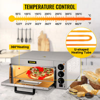 Electric Pizza Oven, 14 Single Deck Layer, Stone and Shelf