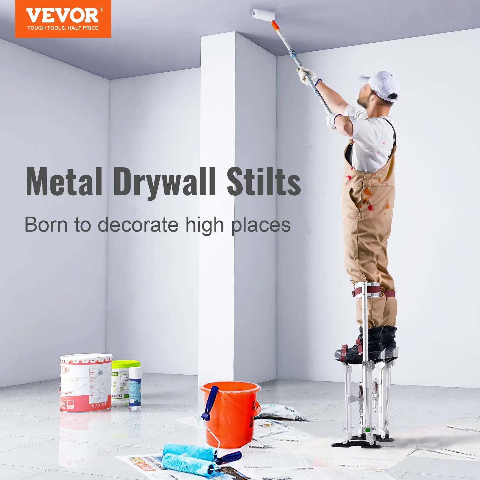 Drywall Stilts, Adjustable Aluminum, Non-Slip Work