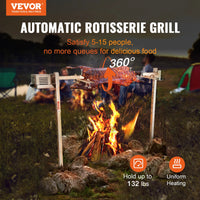 Electric BBQ Rotisserie Grill Kit, Heavy Duty, Automatic Motor, Height Adjustable Stand