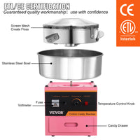 Cotton Candy Machine, Commercial Grade, Stainless Steel Bowl