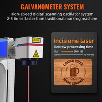 Vezel Laser Markeermachine, 30W Vermogen, Graveren van Goud en Zilver