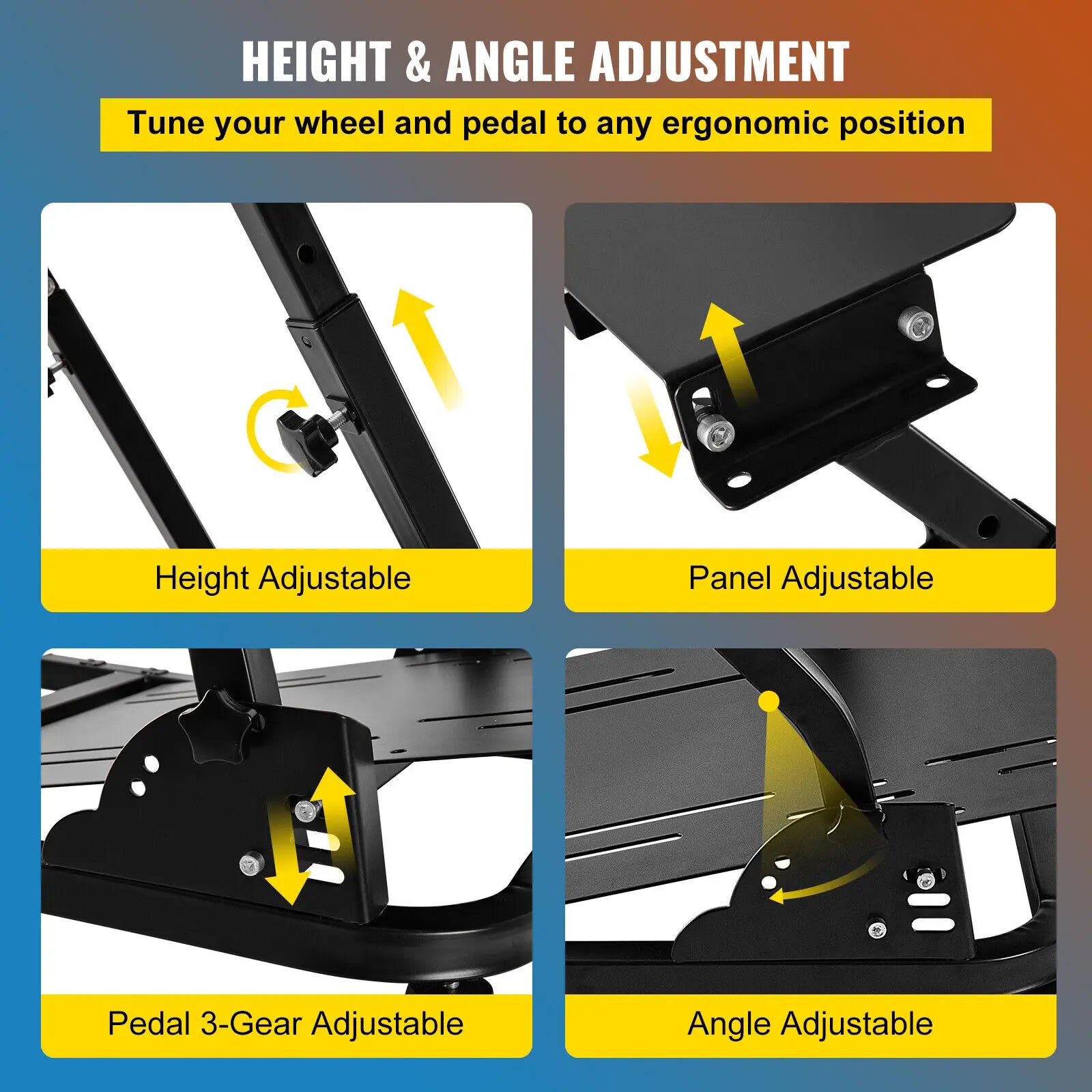 Racing Simulator Stand, Compatible with Logitech G27/G25/G29, Adjustable and Sturdy Design