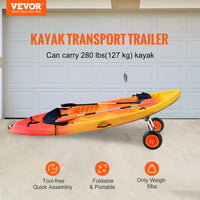 Kayak Cart, Detachable Design, Adjustable Width